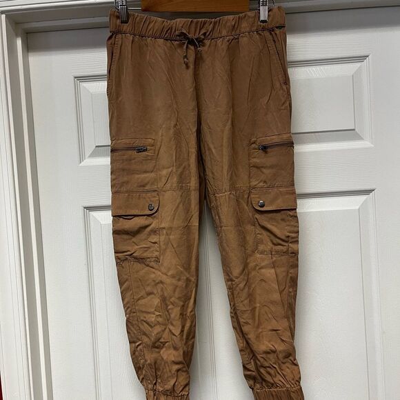Banana Republic Tan Soft Lyocell Cargo Jogger Pants sz PS - Picture 1 of 8